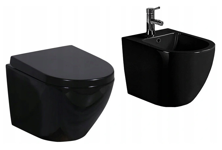 WC MISA - ČIERNA ZÁVESNÁ SADA PRIMO ČIERNA - WC + BIDET
