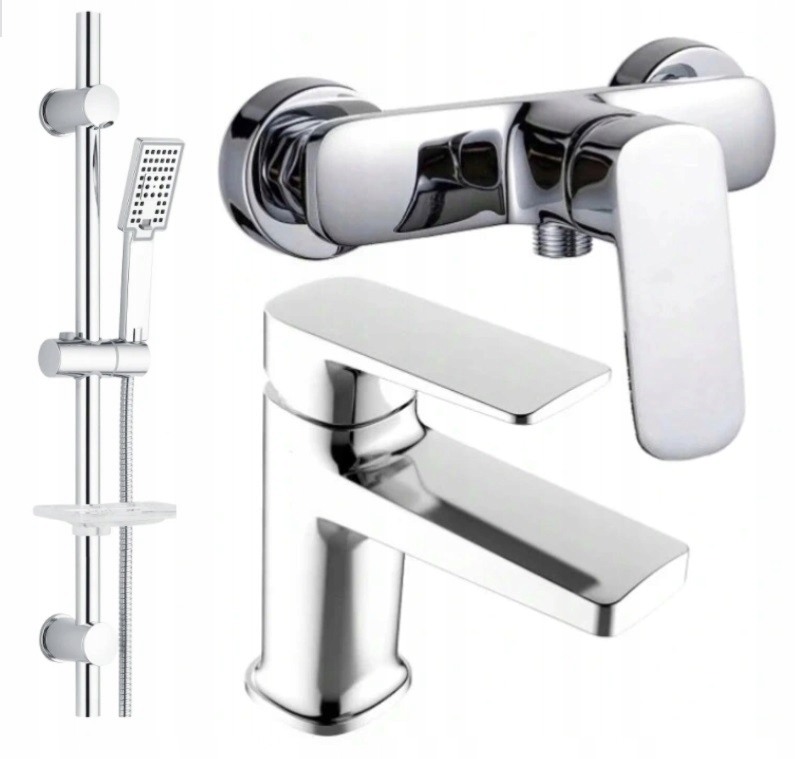 Sprchový panel - SET + sprcha CUBIC + umývadlová batéria