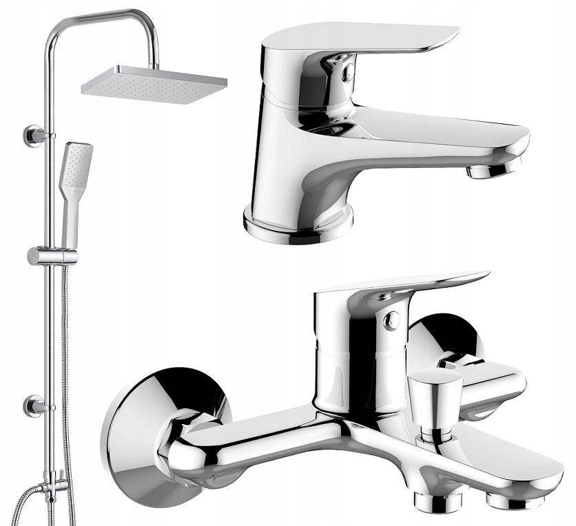 Vaňová batéria - SET sprcha + vaňa + umývadlová batéria CUBIC