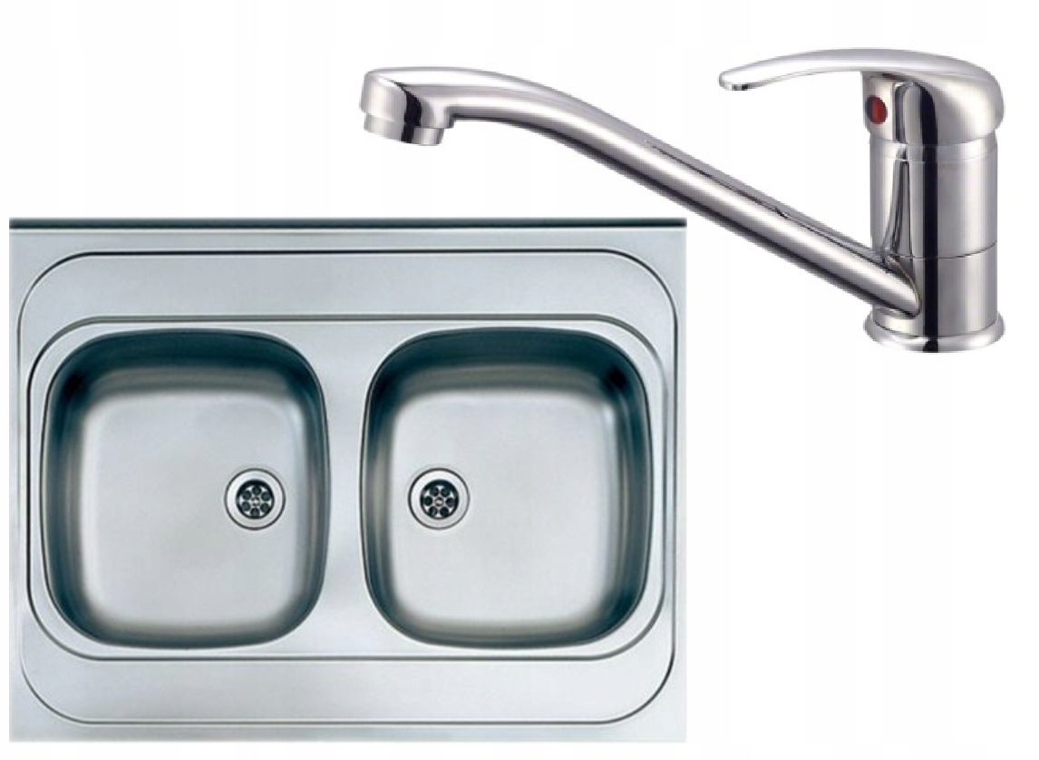 SINK 60X80 dvojkomorová APLIKÁCIA + BATÉRIA