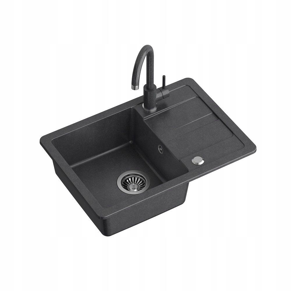 Granitový drez + faucet + čierny sifón