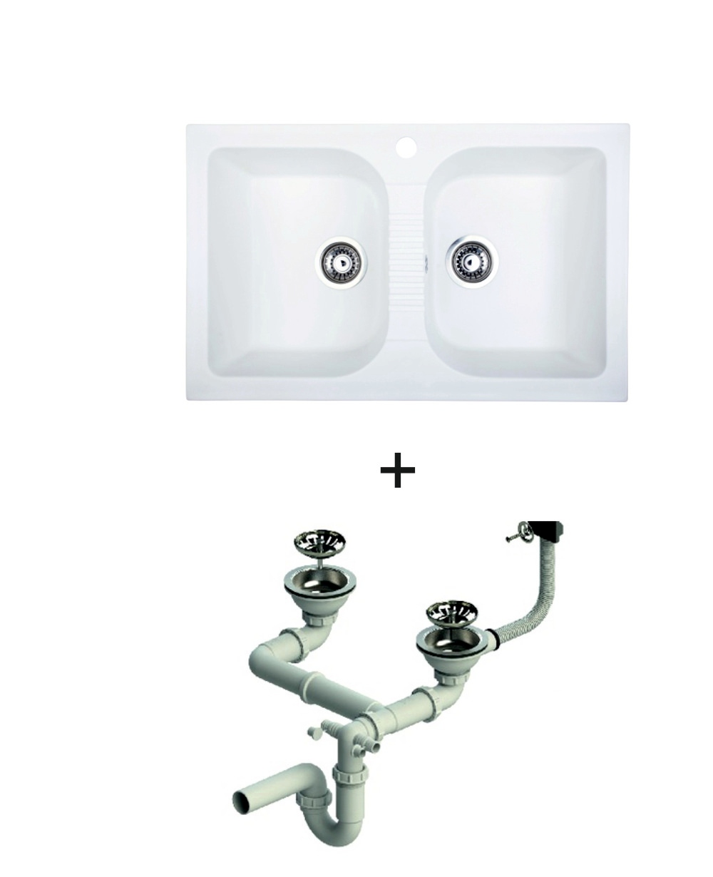 GRANITE SINK Kuchynský drez + sifón ELIOS