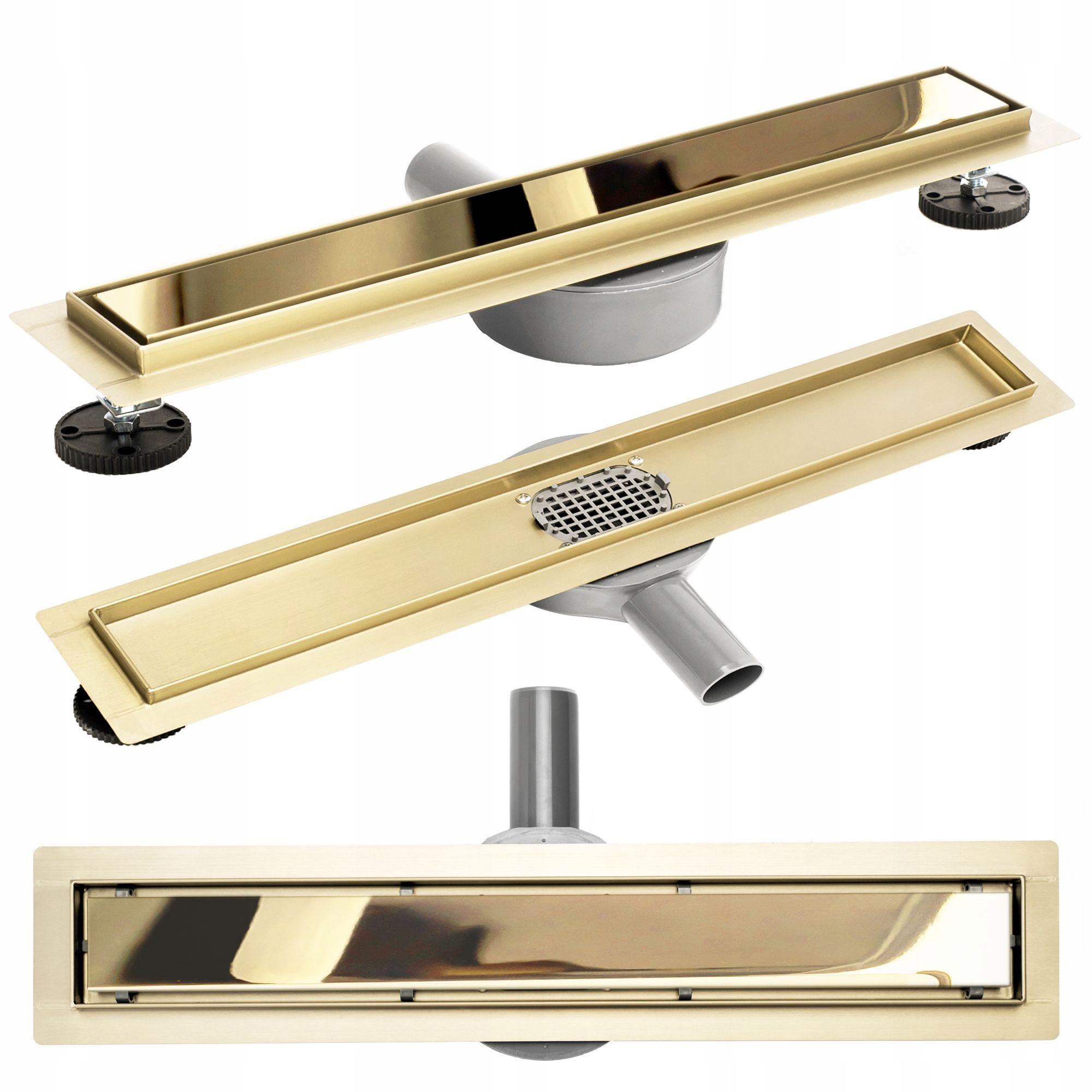 Sprchový žľab - GOLDEN Linear Drain NEO MIRROR GOLD Pro 70 REA
