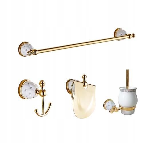 Kupelňový set doplnkov - [Sada B] Luxusné zlaté kúpeľňové doplnky