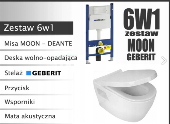 WC MISA - GEBERIT FRAME WC MISKA DEANTE gombík mat