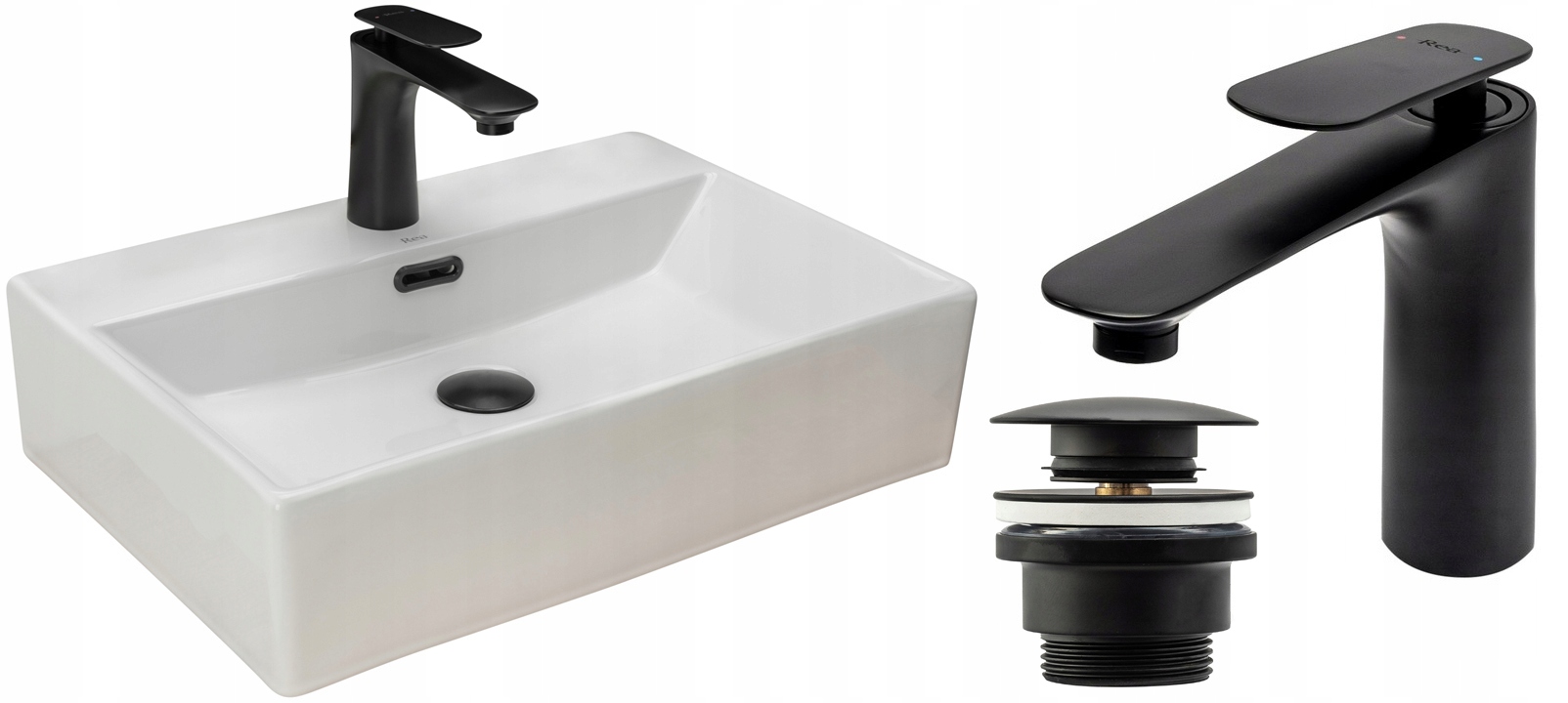 Umývadlo -  Sada umývadla na dosku + čierny faucet + korok