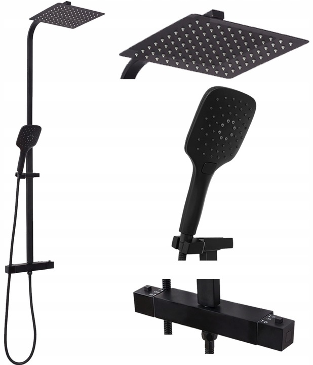 Sprchový panel - Sprchová sada Jet Black Rea