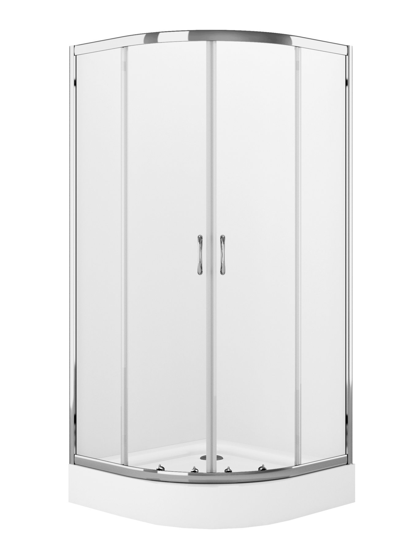 Sprchový kút - Sada: kabína + polkruhová sprchová vanička Veno, 80 cm