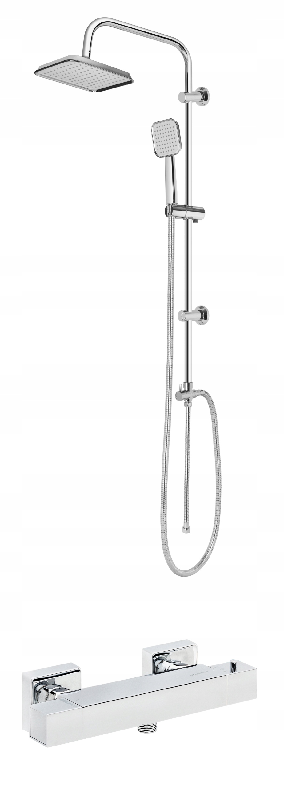 Sprchový panel - Sprchová súprava CUBIC + termostatická batéria