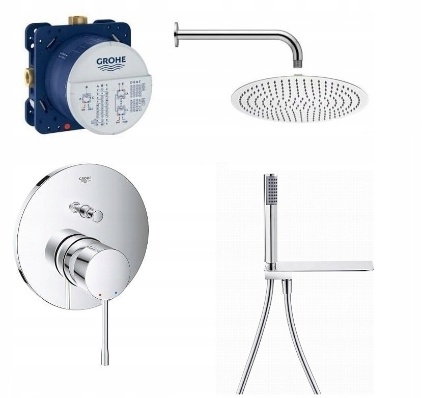 Sprchový panel - Podomietková sada GROHE Essence, dažďová sprcha 20 cm