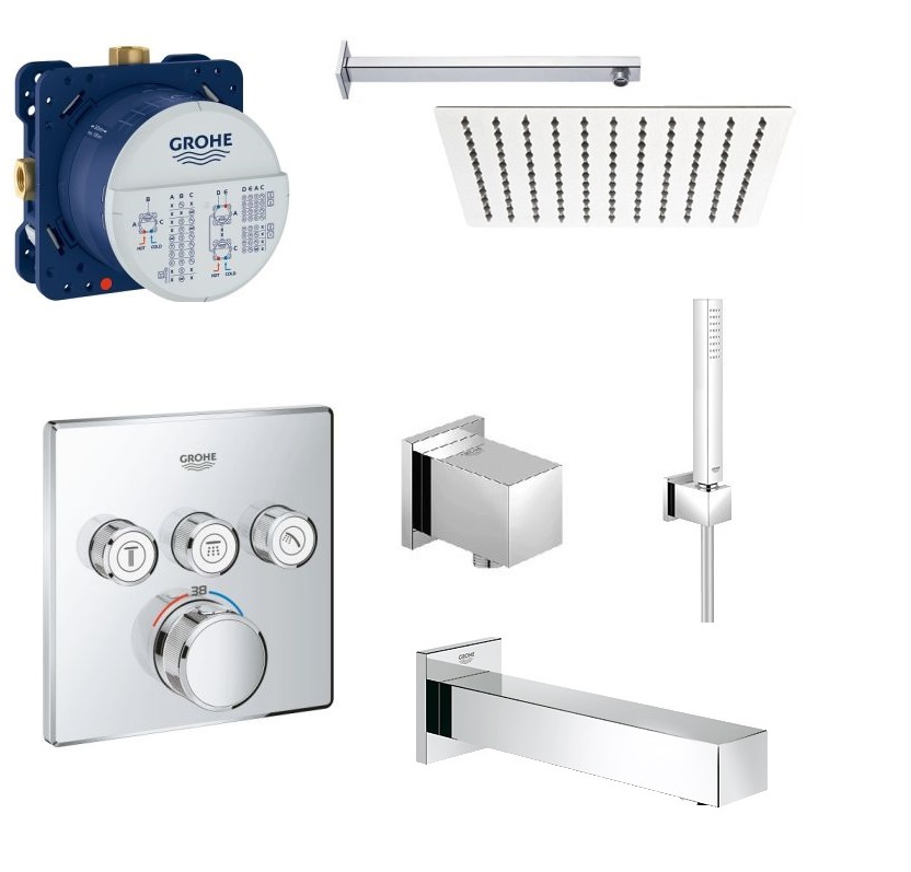 Sprchový panel - Skrytý výraz. Grohe SmartControl 20 cm