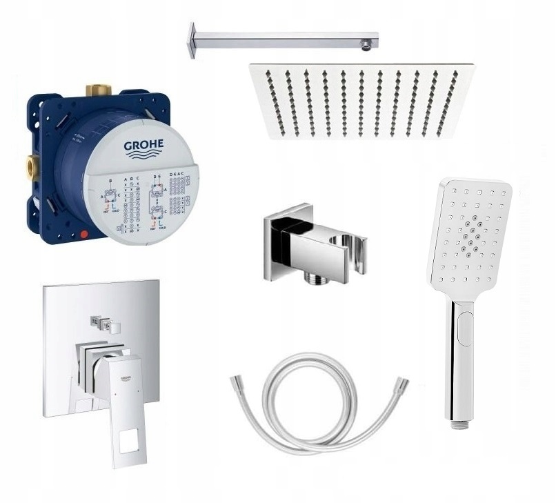 Sprchový panel - Podomietková sada s pálkou. Grohe Eurocube 30 cm