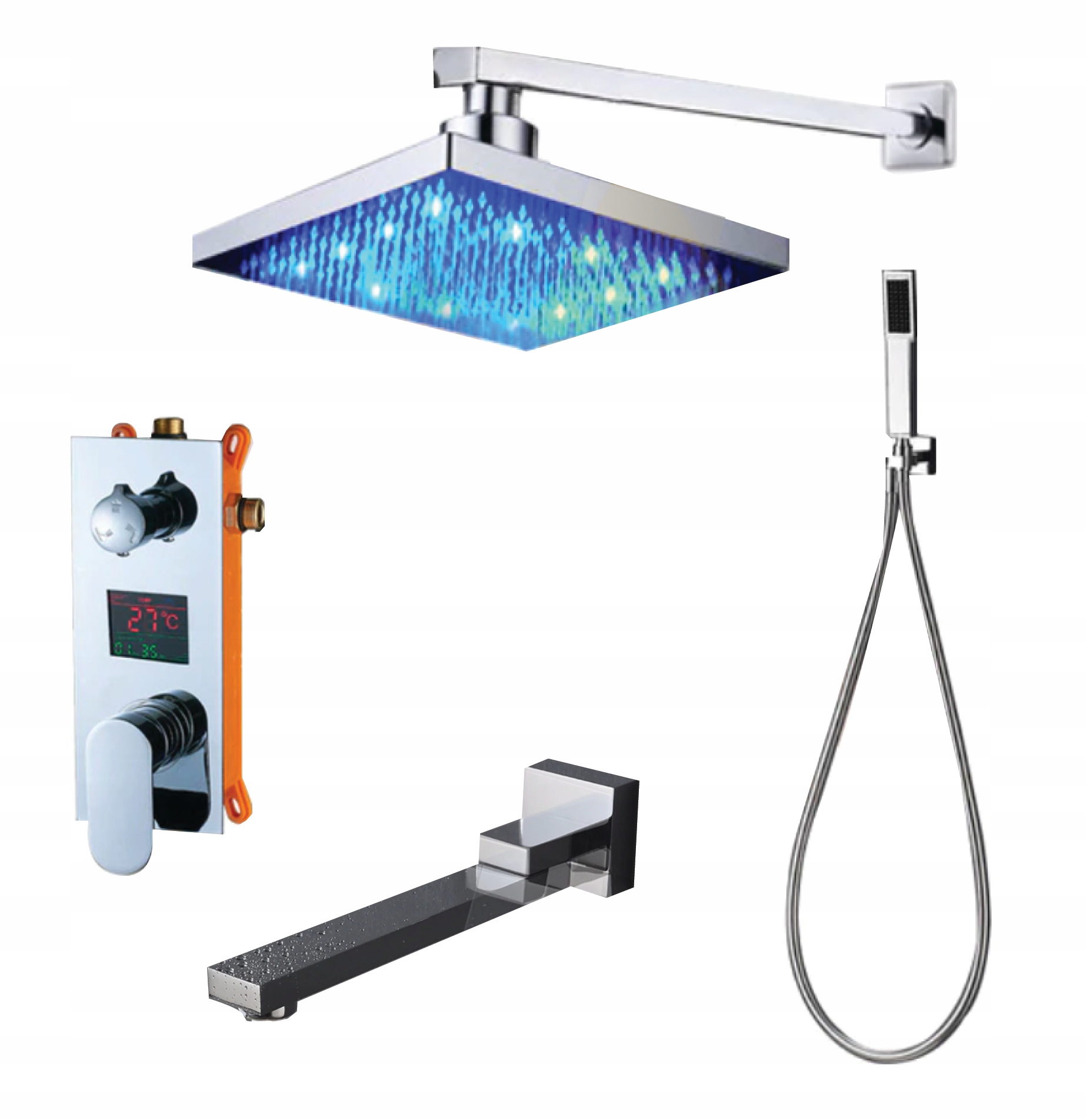 Sprchový panel - 30 cm LED dažďová sprcha