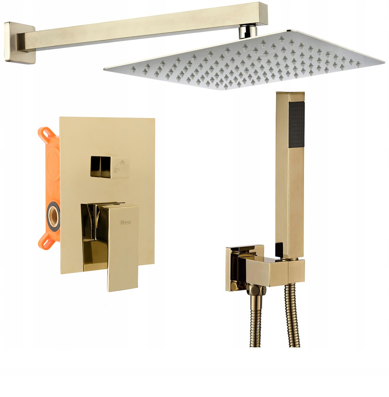 Sprchový panel - Podomietková sprchová sada BENTO L. GOLD Rea + BOX