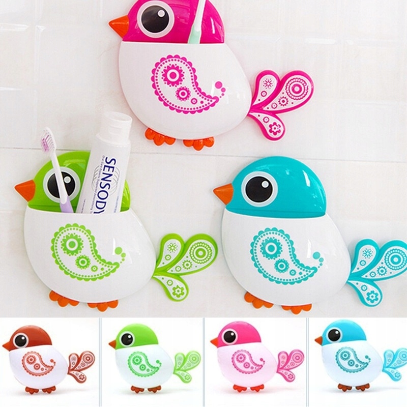 Kupelňový set doplnkov - Zelený 1 ks držiak klipu Cute Cartoon Bird
