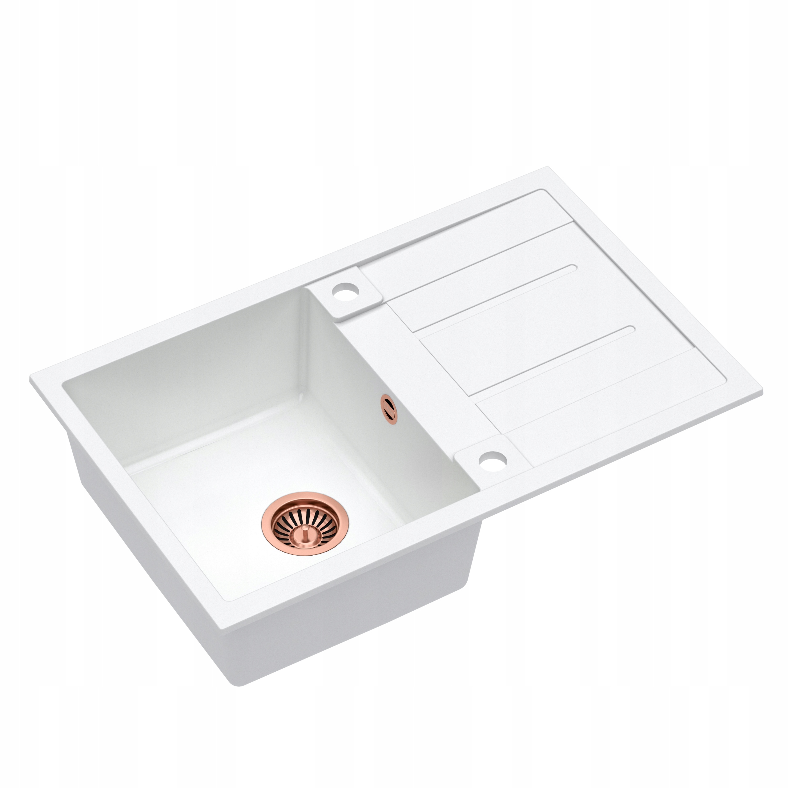Granitový drez Morgan 111 White / Copper QUADRON
