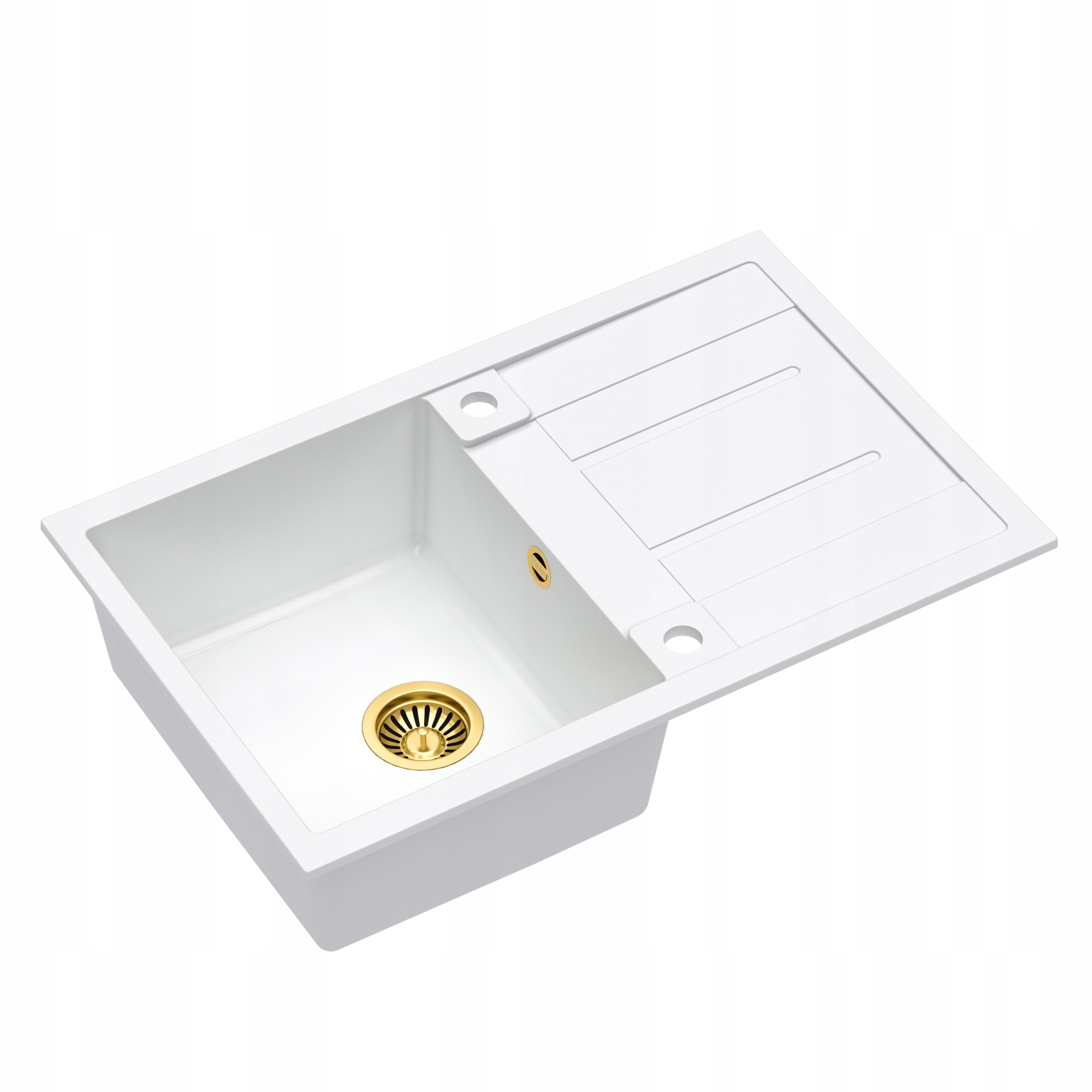 Granitový drez Morgan 111 White / Gold QUADRON