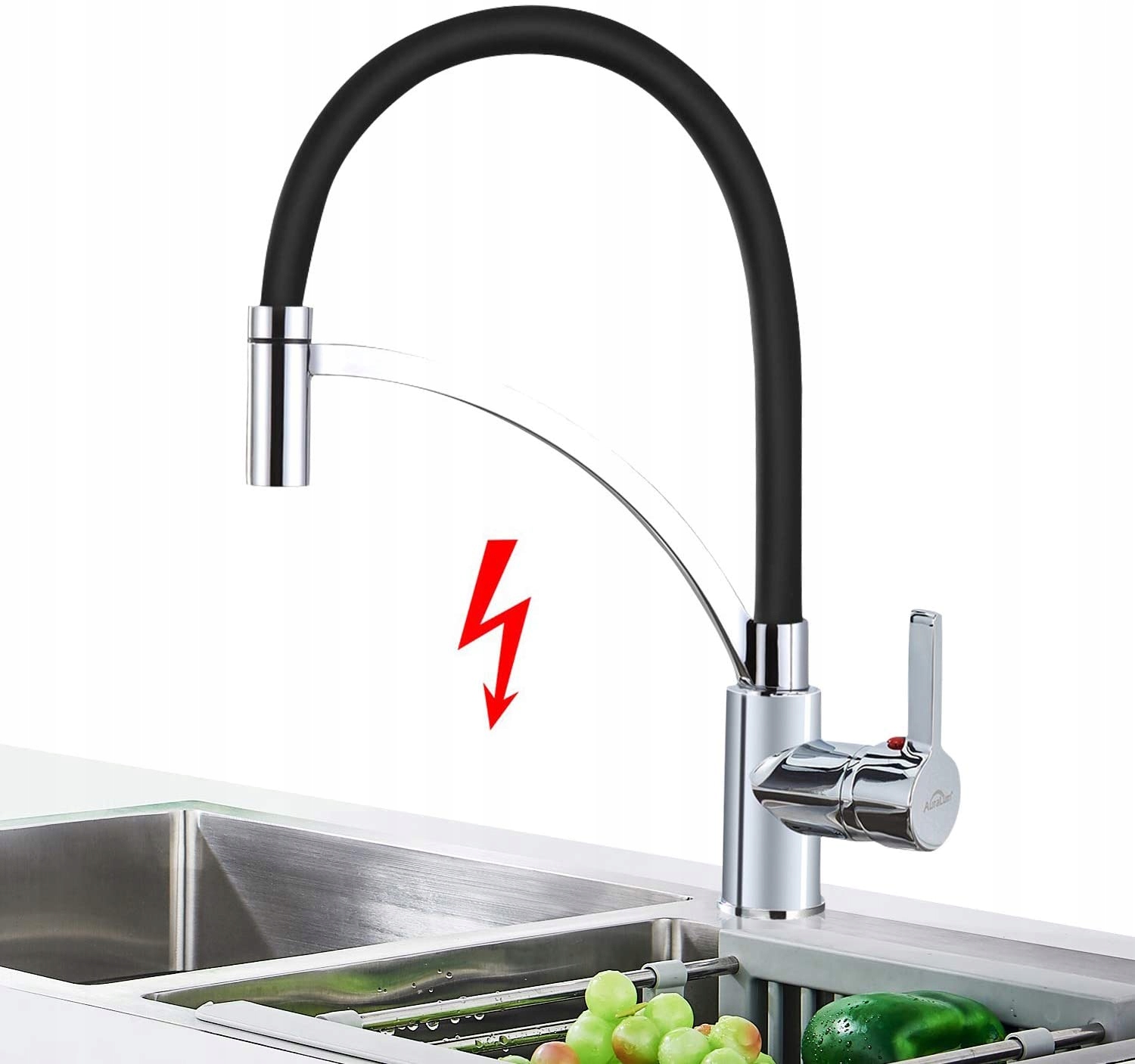 Kuchynská batéria - NÍZKOTLAKOVÝ faucet Čierny faucet Auralum 360