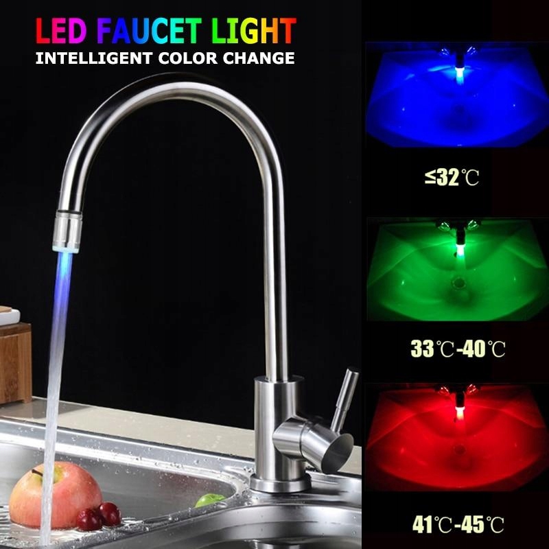 Kuchynská batéria - Osvetlený vodný faucet RGB LED Ovládací faucet