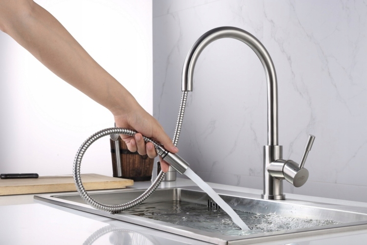 Kuchynská batéria - KUCHYNSKÝ faucet LIMA.VYŤAHOVACÍ VÝTLAK INOXOVÁ OCEL
