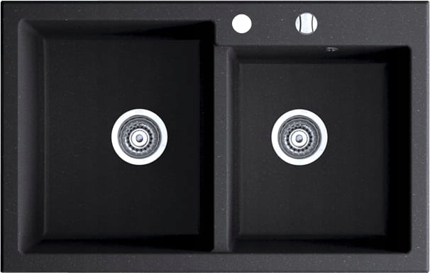 BERG ELEMENT SINK BRL12203 ČIERNA KOVOVÁ + SIFÓN