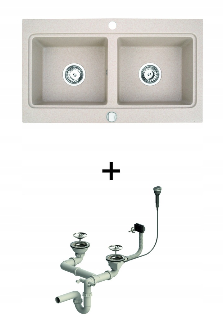 GRANITE SINK Kuchynský drez + sifón NUB20