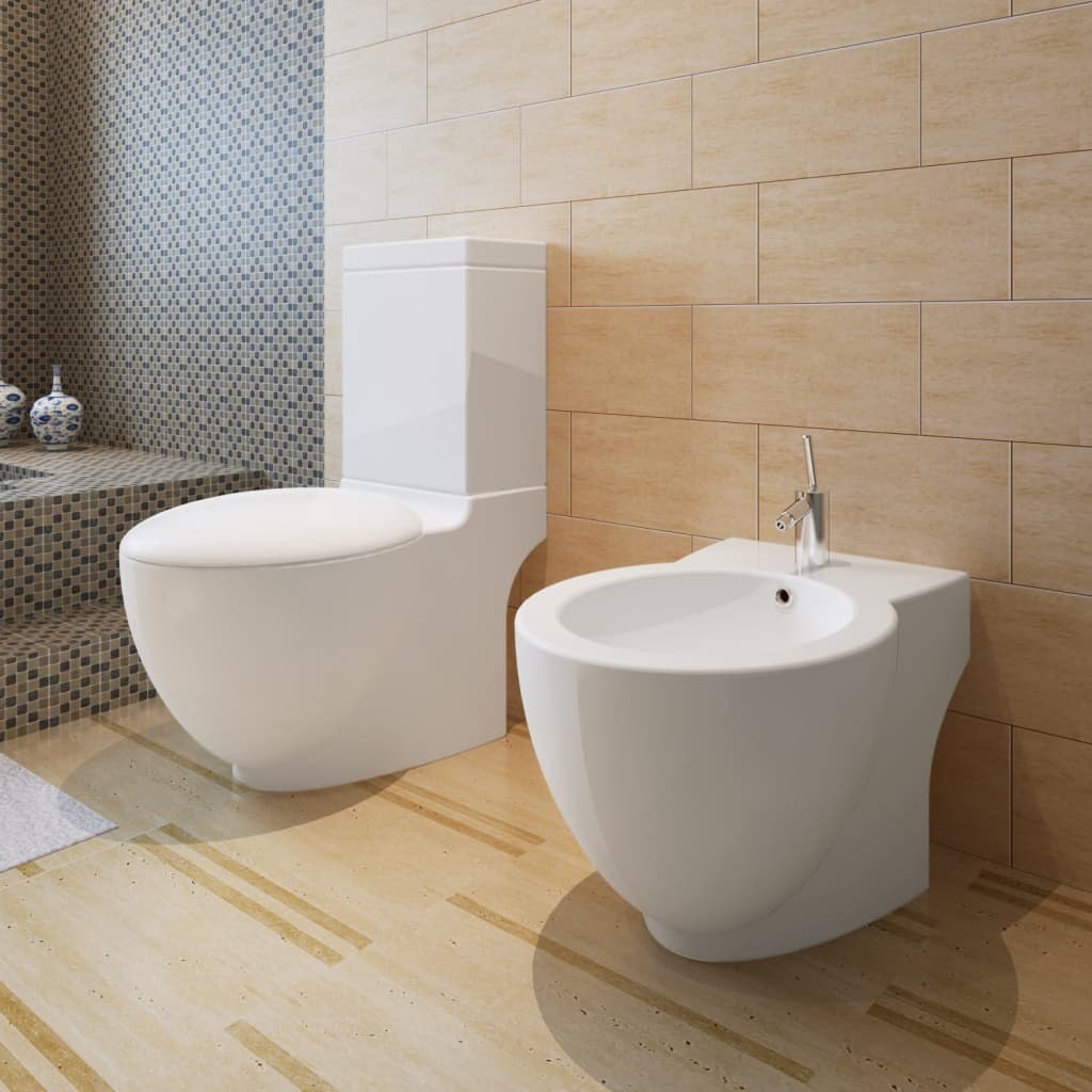 j8k WC stojace s bidetom, biele, keramické