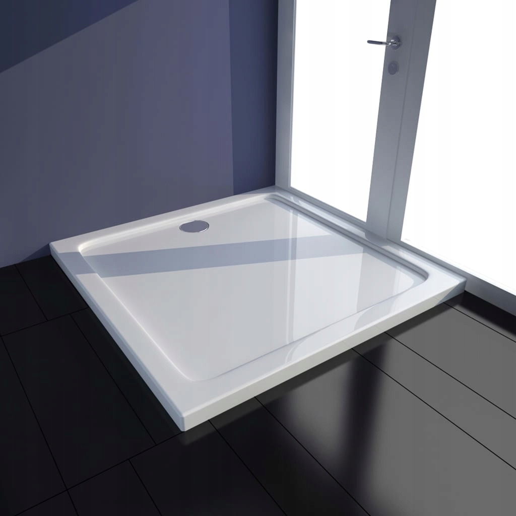 OBDĺžnikový BIELY SPRCHOVÝ ZÁSOBNÍK 80x80x5,5cm