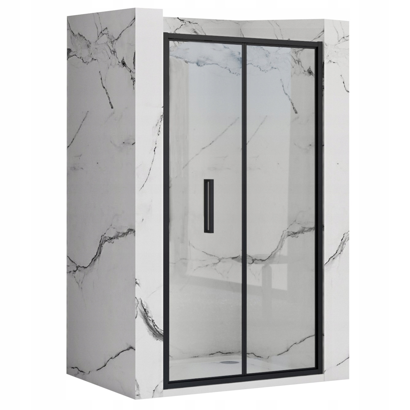 Sprchové dvere - Skladacie sprchové dvere Rapid skladacie čierne 90 cm