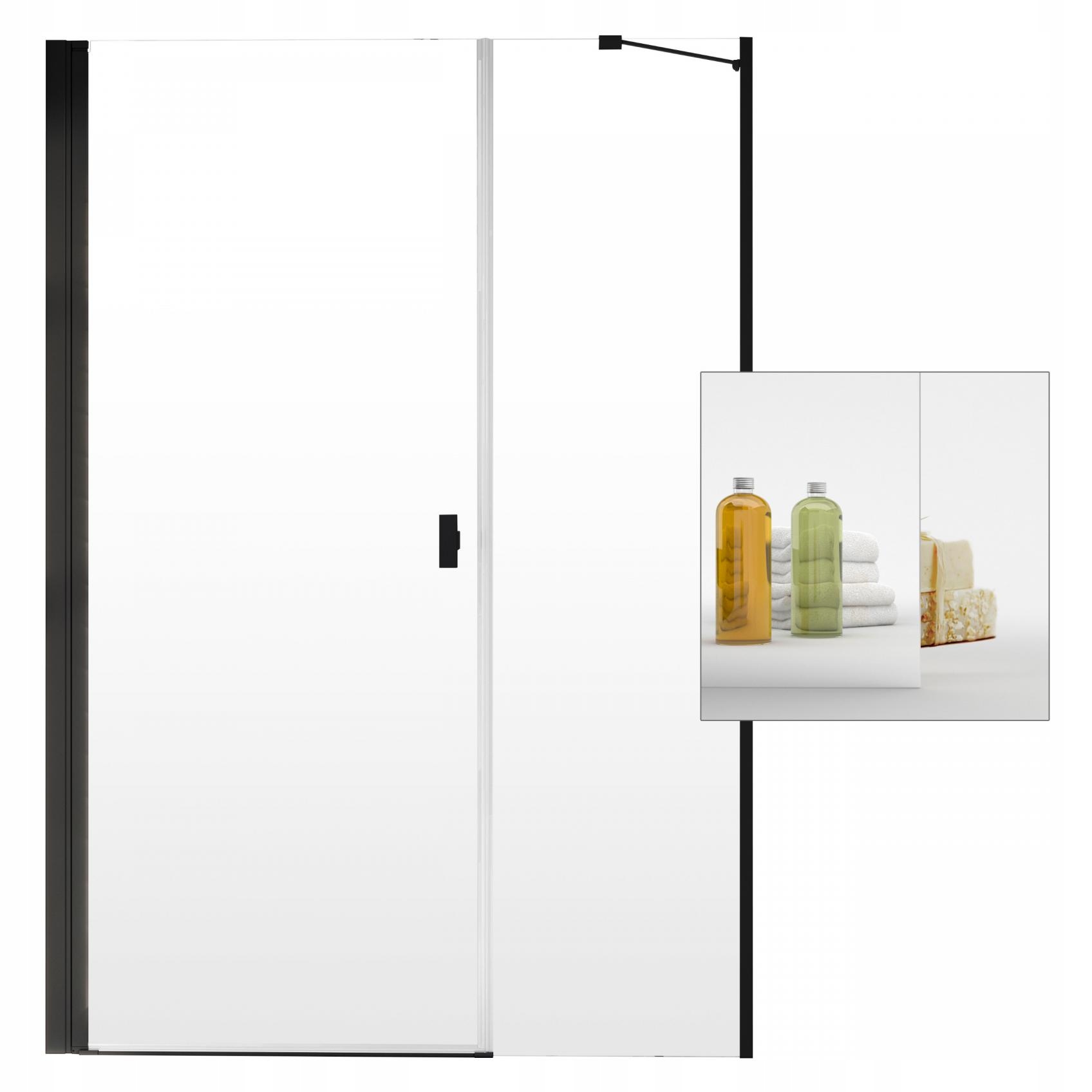 Sprchové dvere - Zrkadlové sprchové dvere RADAWAY Nes Black DWS 140 L