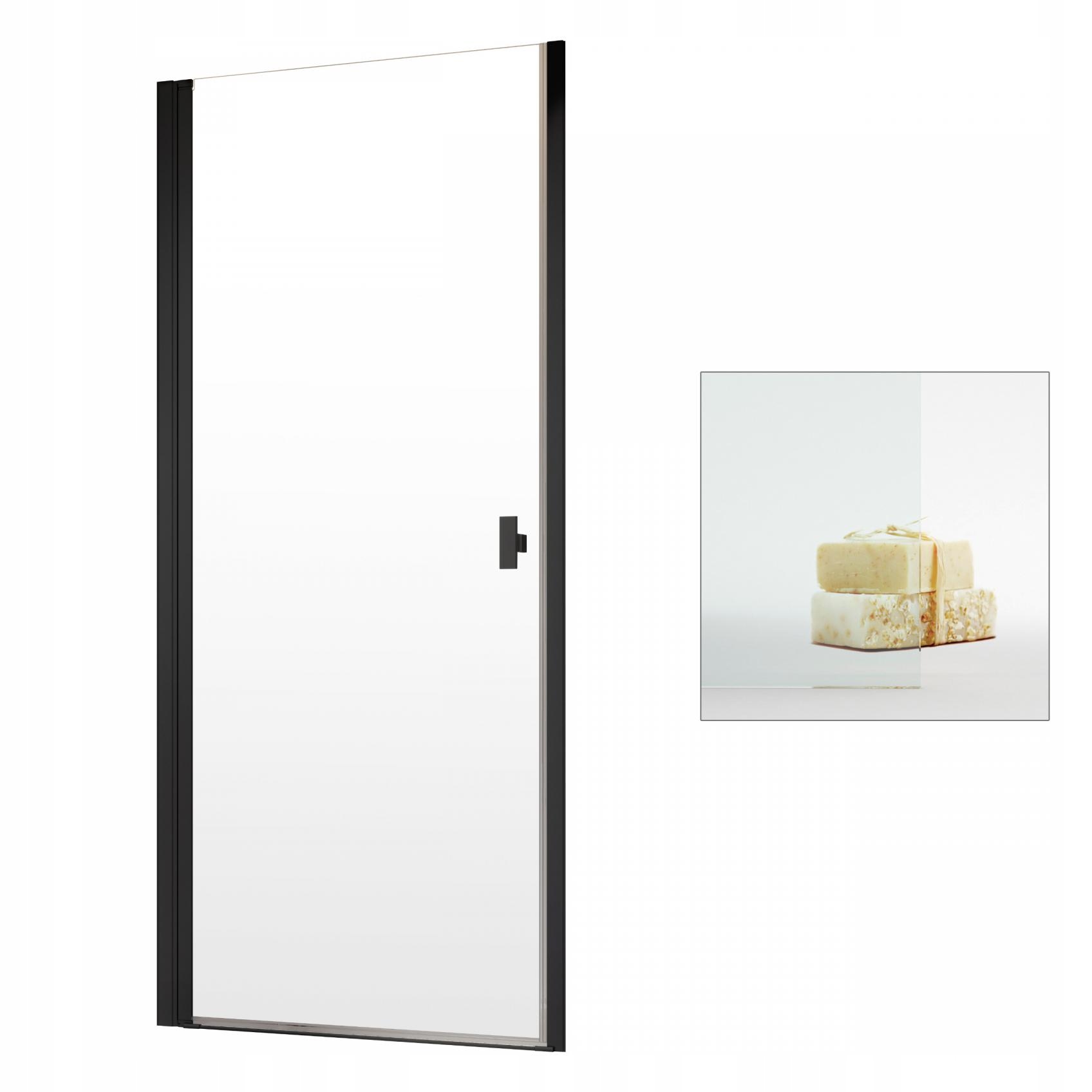 Sprchové dvere - RADAWAY Nes Black DWJ 90 L sprchové dvere čisté