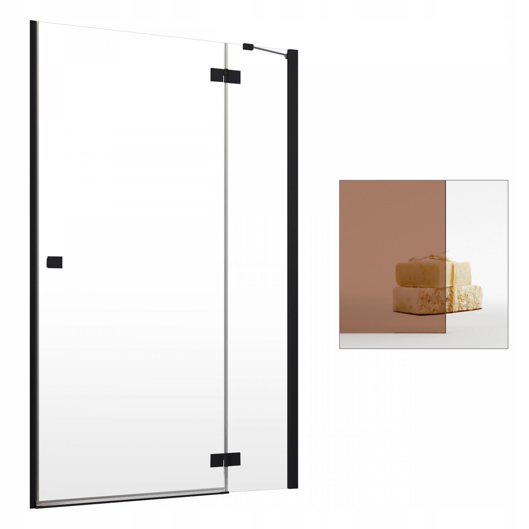 Sprchové dvere - Dvere RADAWAY Essenza Black DWJ 80 P hnedé