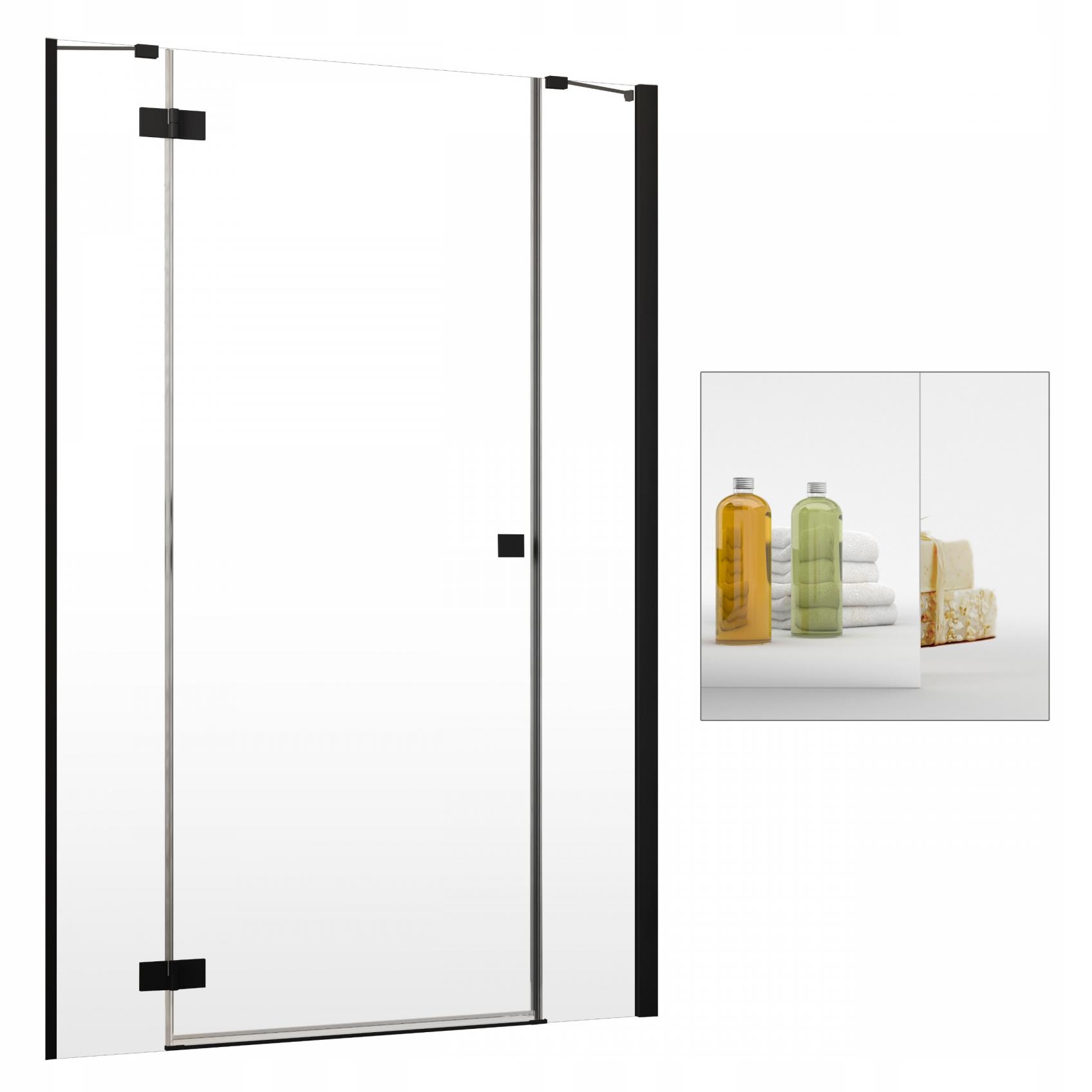 Sprchové dvere - Zrkadlo RADAWAY Essenza Black DWJS 140 L