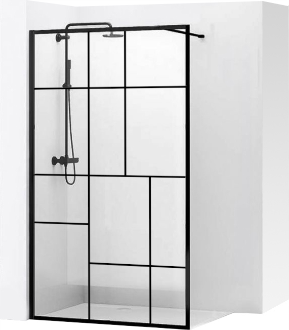 Sprchové dvere - BLER-2 BLACK sprchová stena 110x195 Sklo 8mm