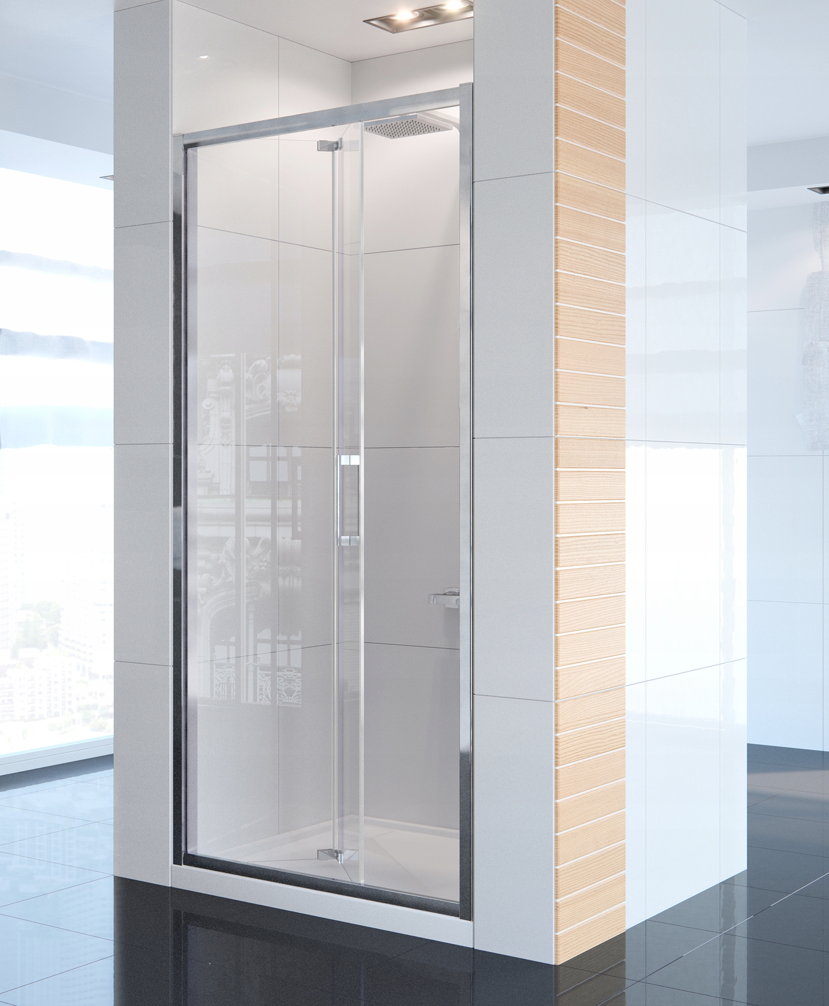 Sprchové dvere - ALTA 90x195 Nové Trendy skladacie sprchové dvere