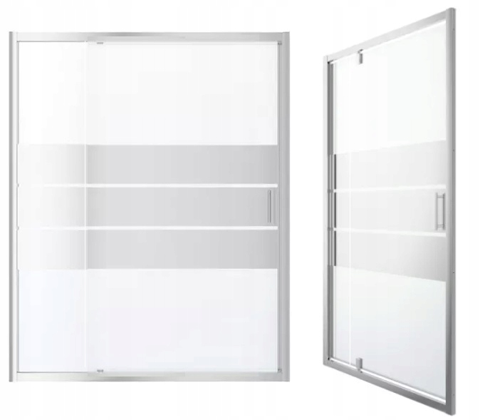 Sprchové dvere - Sprchové dvere 140 cm - 8 mm, motív prúžkov MILK