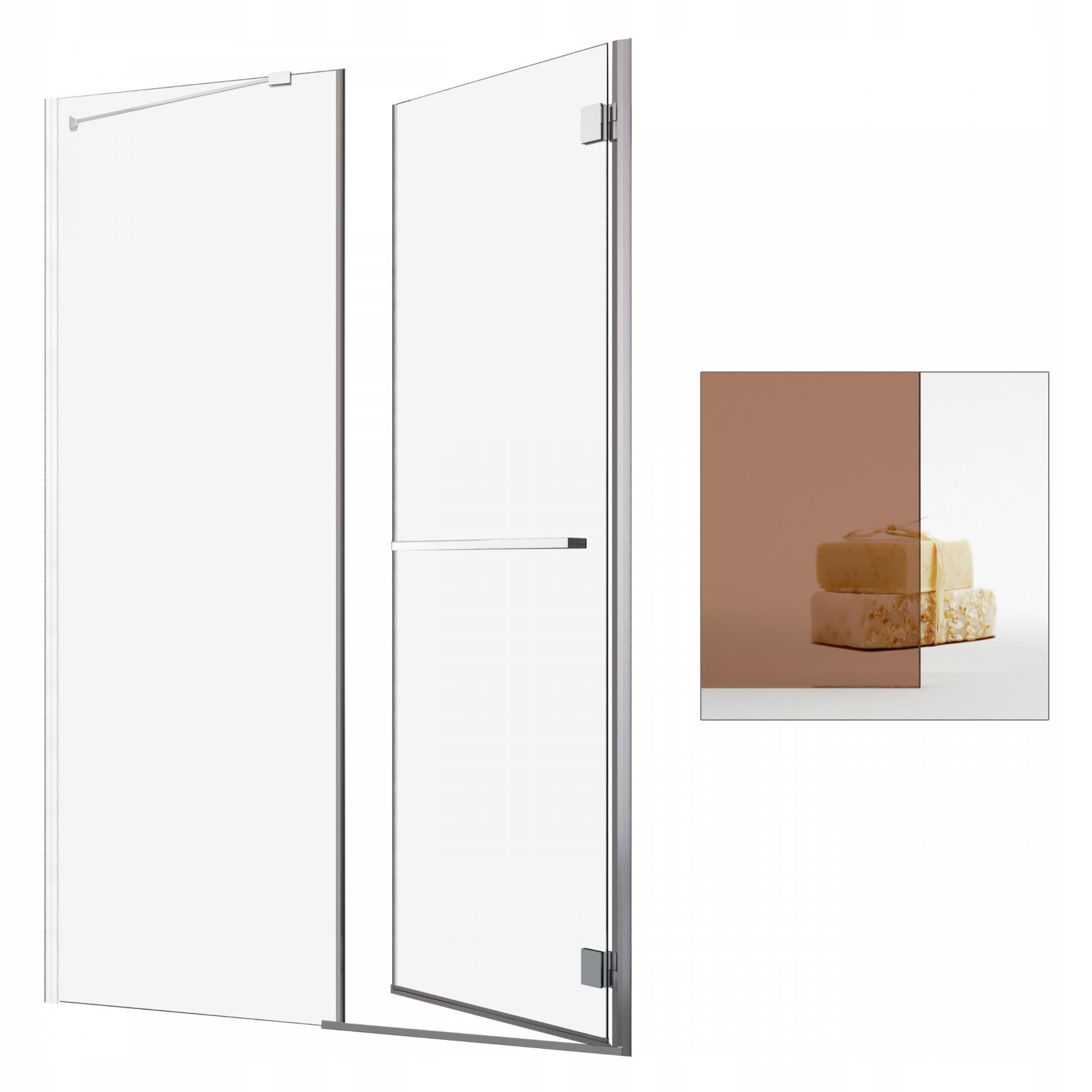 Sprchové dvere - RADAWAY Carena DWJ 90 P hnedé sprchové dvere