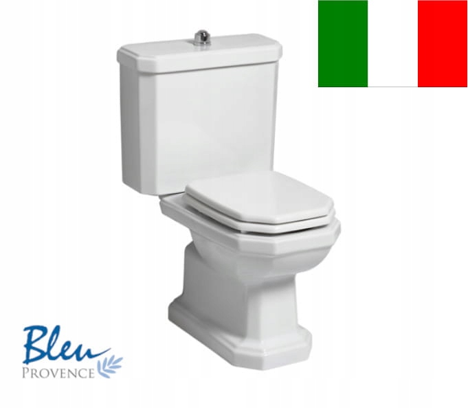 WC MISA - Kompaktné päťuholníkové WC 35,5x63x40 cm BLEU PROVENCE