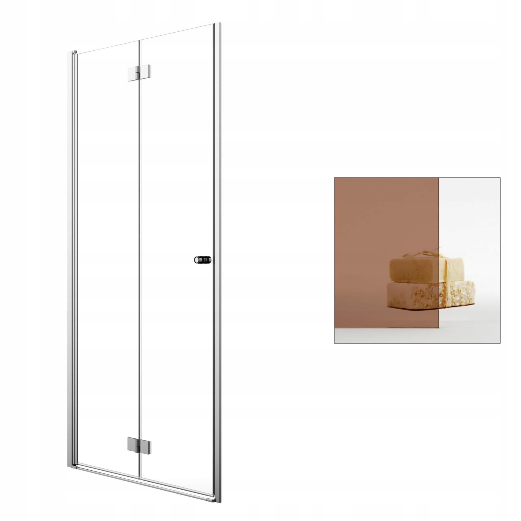 Sprchové dvere - RADAWAY Essenza Nové sprchové dvere hnedé DWB 90 L hnedé