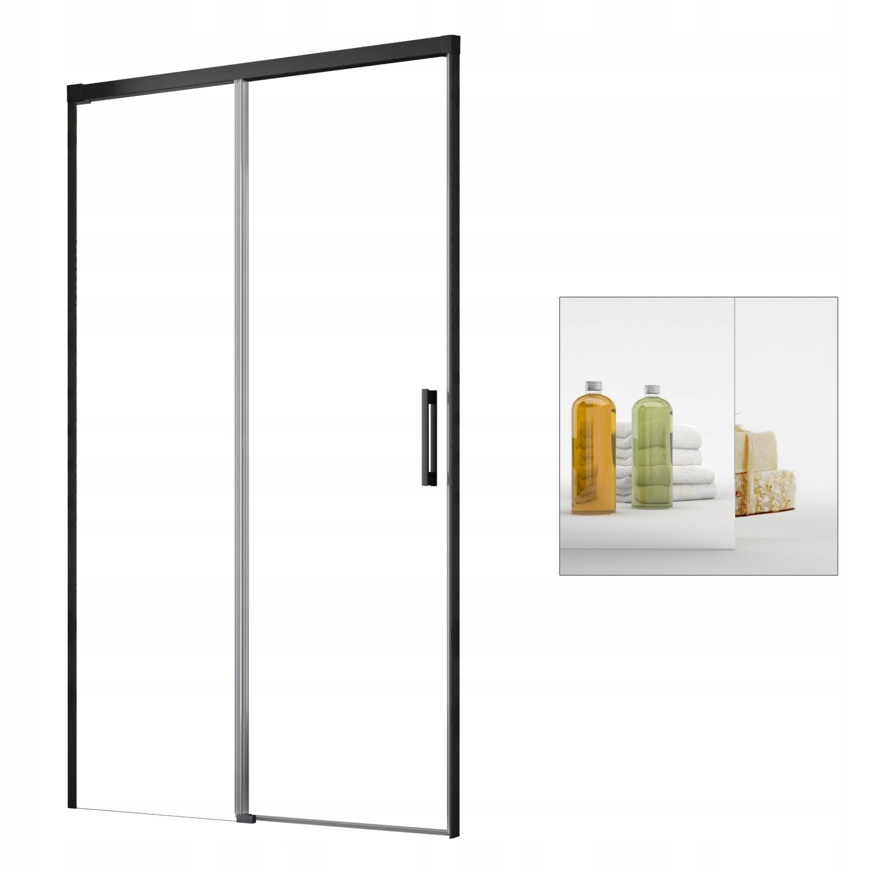 Sprchové dvere - Zrkadlo RADAWAY Idea Black DWJ 140 L