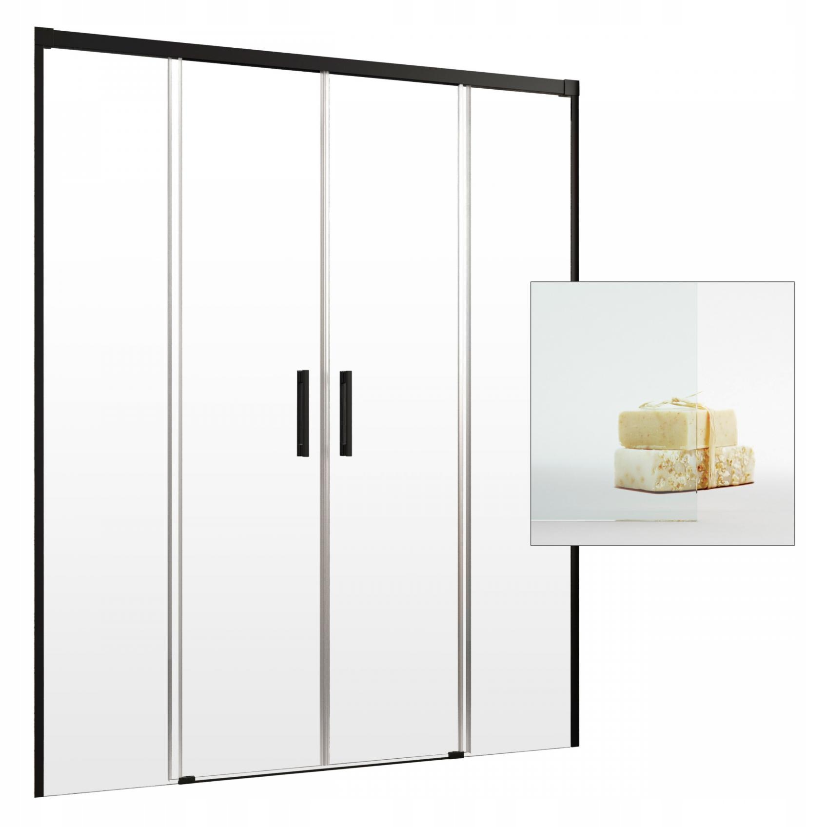 Sprchové dvere - RADAWAY Idea Black zapustné dvere DWD 190 čisté
