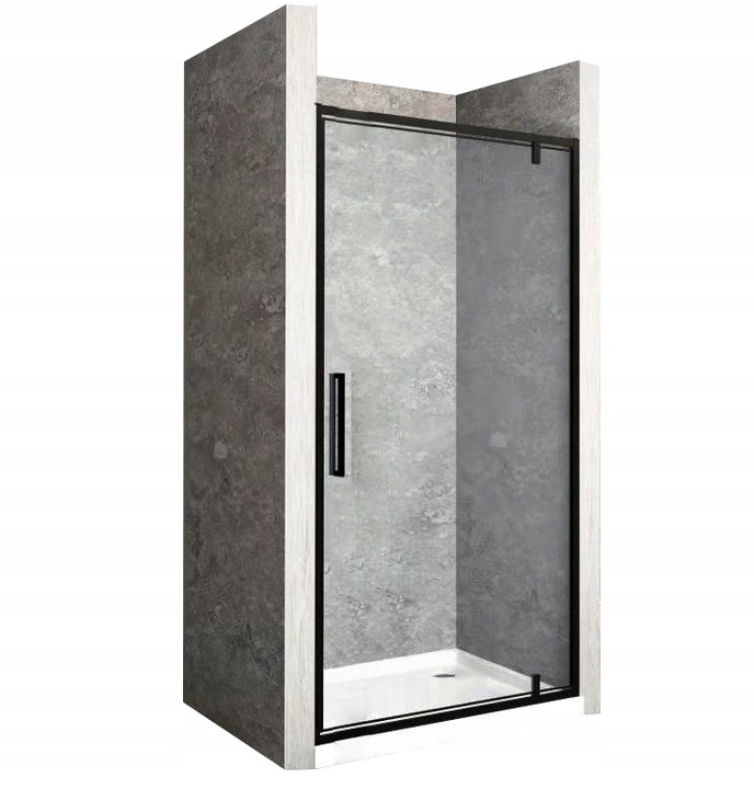 Sprchové dvere - Čierne sprchové dvere Rapid Swing 100 cm Rea