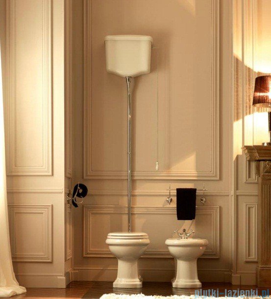 WC MISA - KERASAN RETRO TOALETA HORNÉ PLÁKANIE + DOPLNKY SEDADIEL CHRÓM