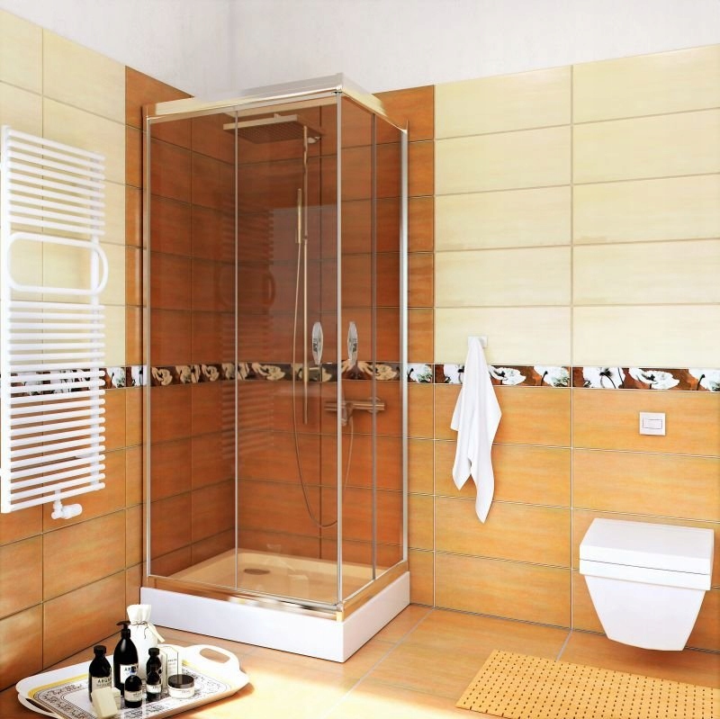 Sprchový kút - Štvorcová sprchová kabína STYLIO 80 hnedá