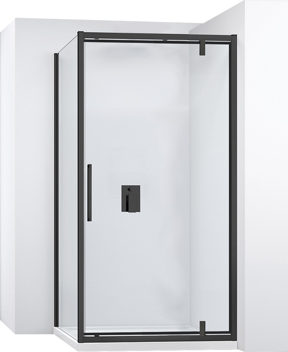 Sprchový kút - Čierna sklopná rohová sprchová kabína 70x100