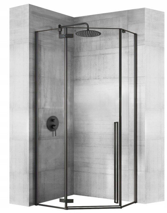 Sprchový kút - Rohový sprchovací kút DIAMOND Black Black 80