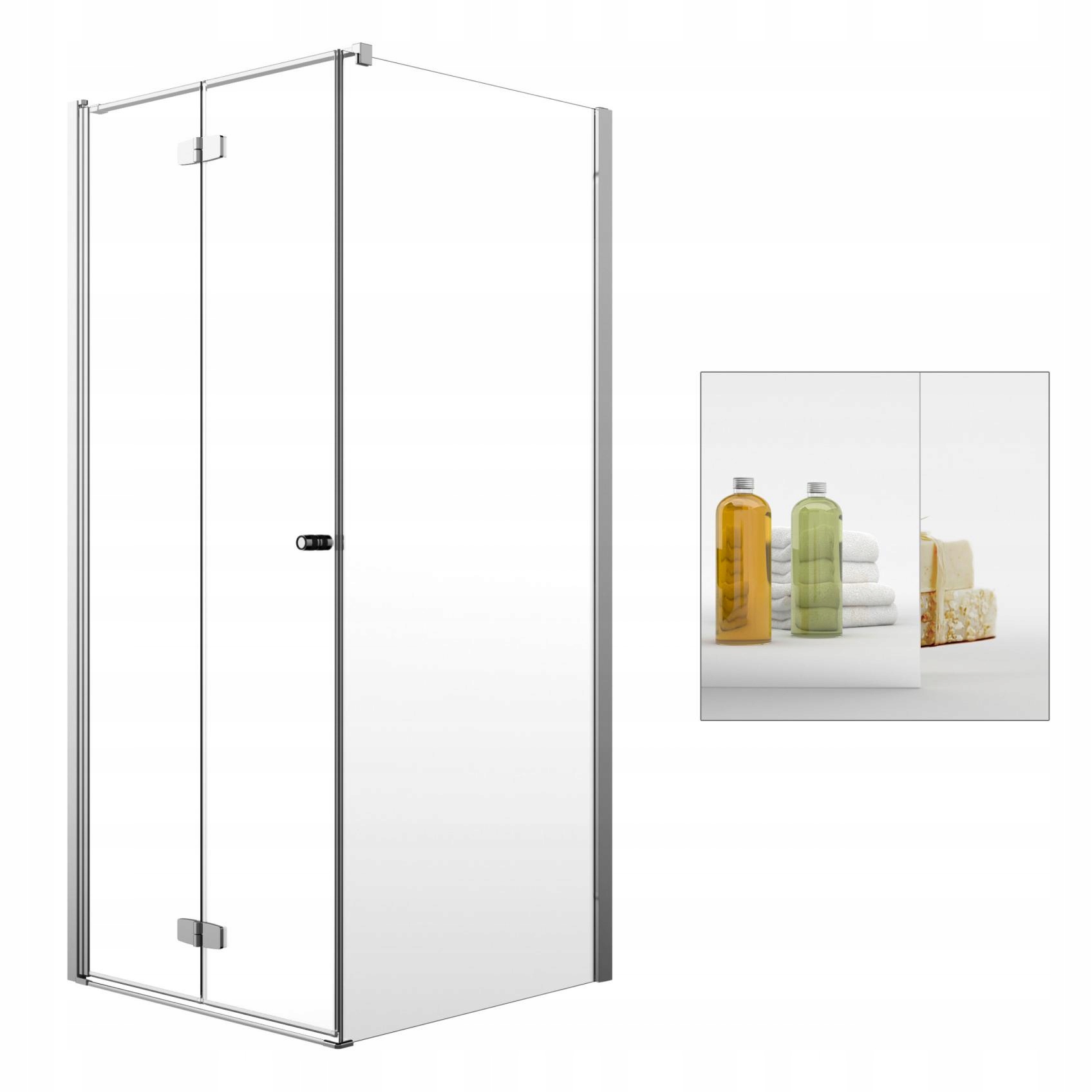 Sprchový kút - Zrkadlový sprchovací kút Fuenta KDJ B 100x70 L