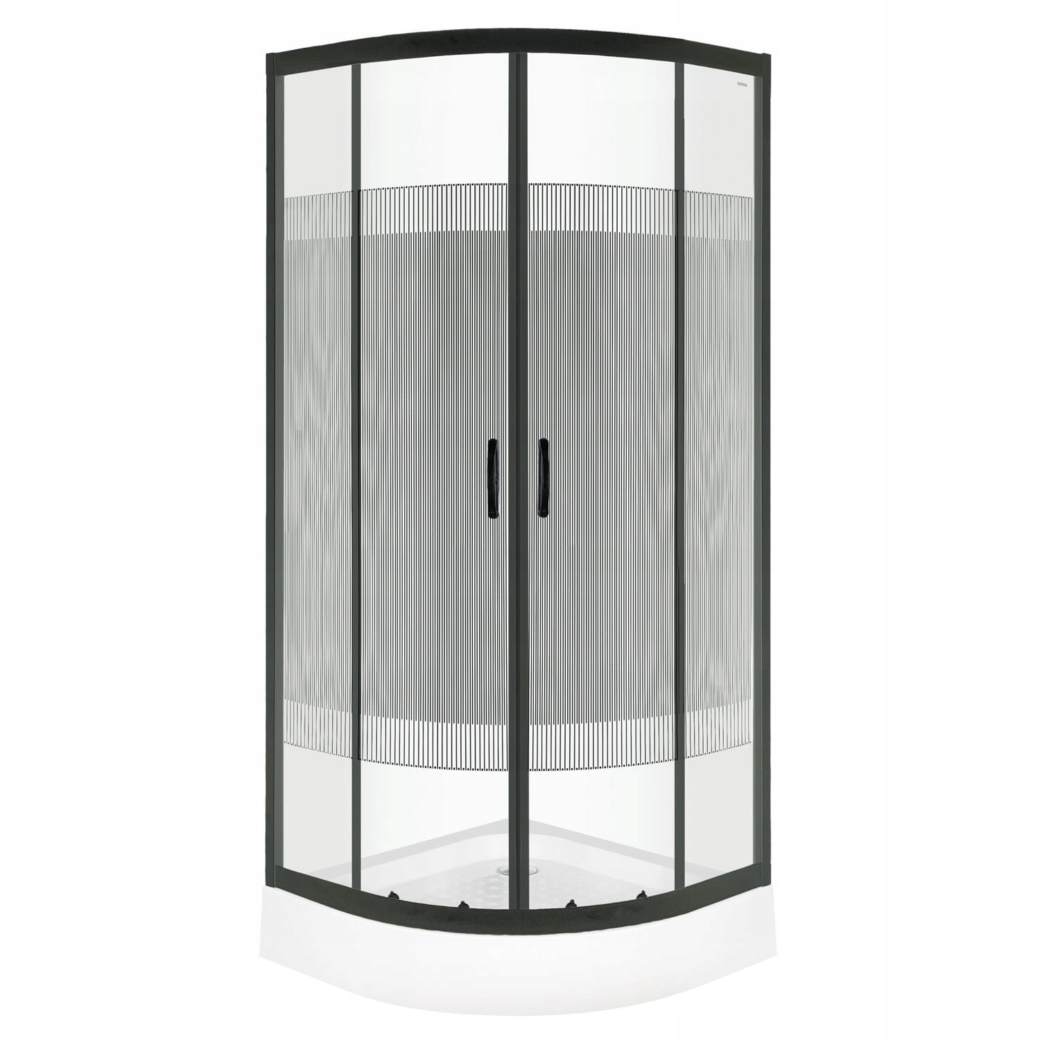 Sprchový kút - Kabína + detský bazénik 81x81x195 cm / 4 mm Xenia Duo Black