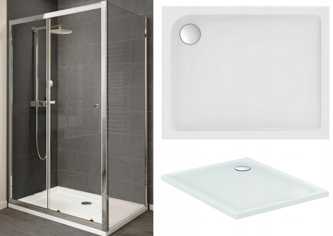 Sprchový kút - Sprchovací kút 80x100 + ultratenká sprchová vanička