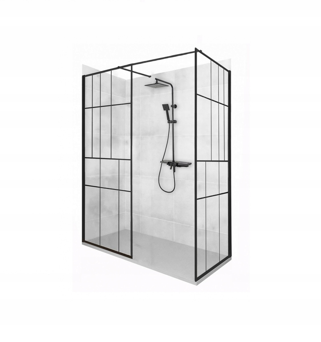 Sprchový kút - Sprchová kabína BLER Loft čierna čierna 110x110